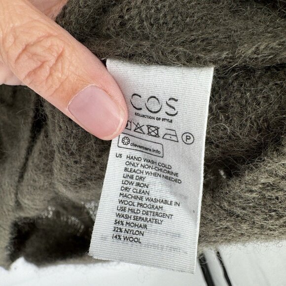 COS sweater womens medium M green mohair nylon wool minimalist workwear office - Picture 4 of 5